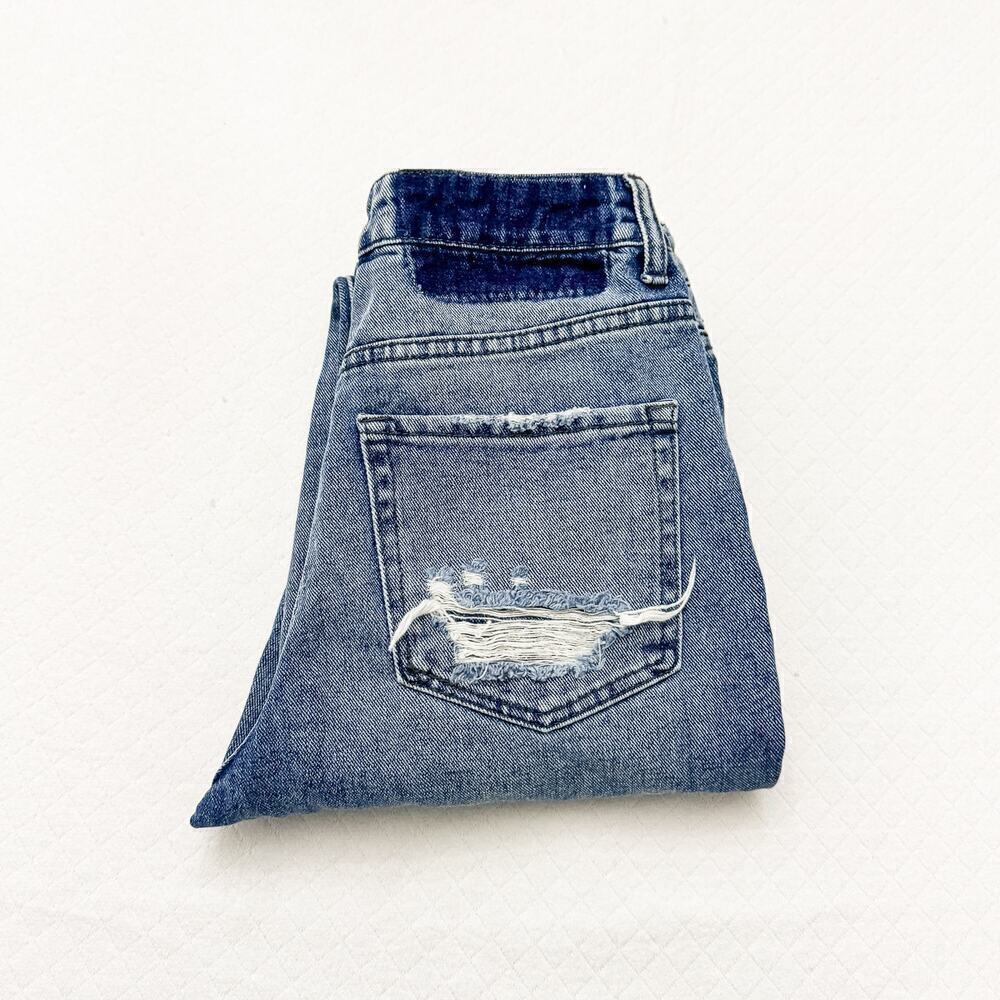 Flying Monkey Acid Wash Denim Mom Jeans Distressed Jeans Size 24